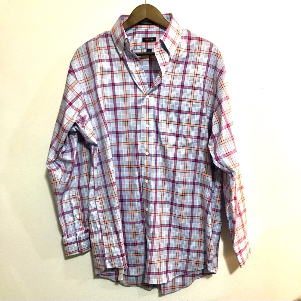 OVERTON men’s plaid button up shirt